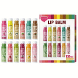 6/24pcs Assorted Fruit Flavor Lip Balm Set - Hydrating, Nourishing & Prevents Chapped Lips - Care for Dry Lips & Fine Lines