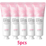LAIKOU Sakura Hand Cream Hydrating Moisturizing Nourishing Smoothing Brightening Repairing Non‑Greasy For Dry Rough Skin 30g