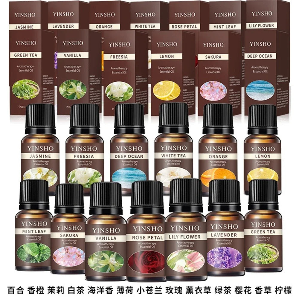 13 Flavors 10ml Essential Oils For Aroma Diffuser Air Humidifier Home Water-soluble DIY Versatile Deodorizing Spray Refresher