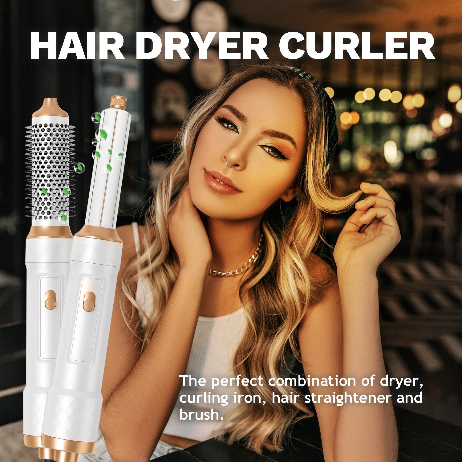 UKLISS Airstyler Pro 5 in 1 Hair Dryer Set, Hot Air Curling Brush, Straightener, Thermal Brush