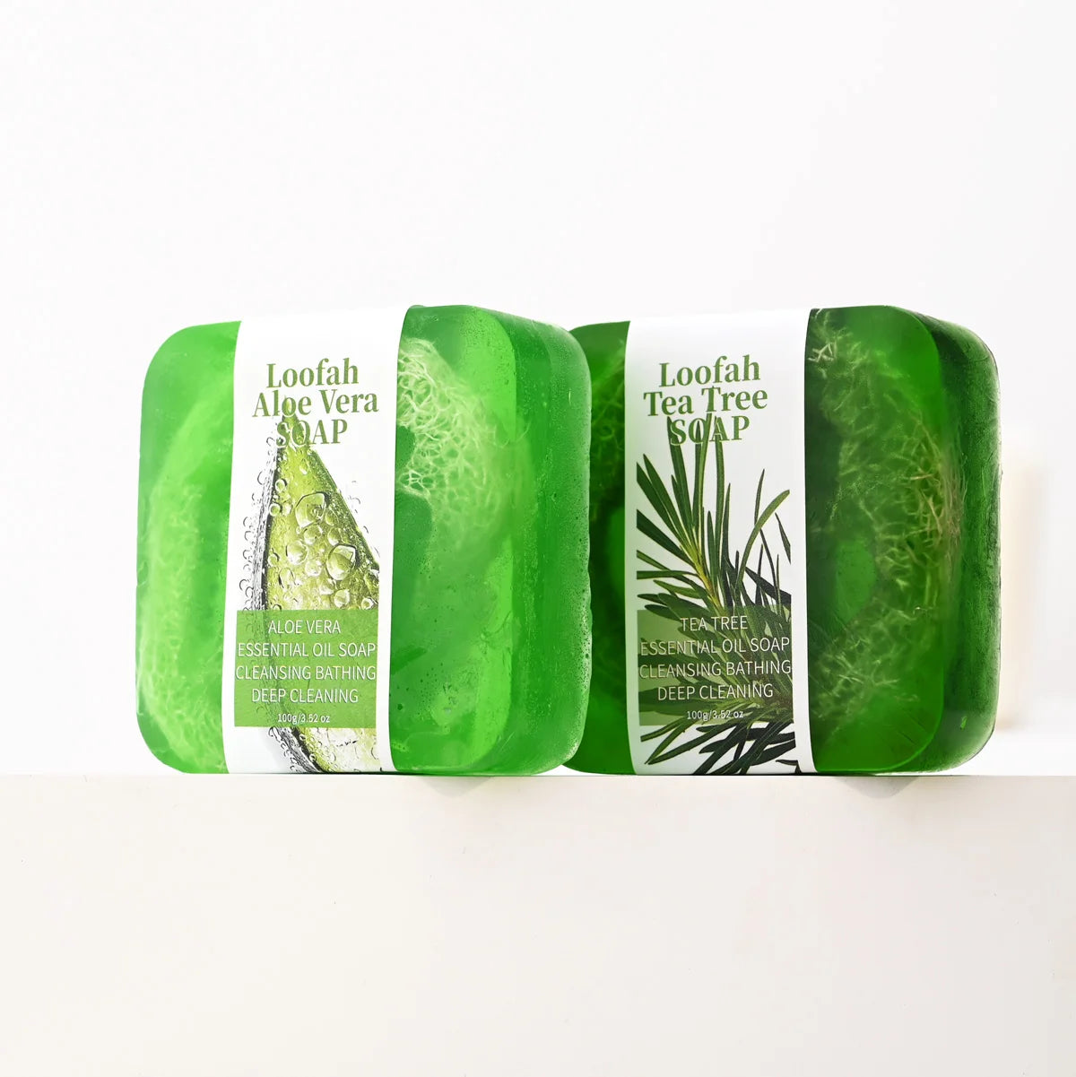 S+100g Tea Tree Loofah Soap Adult Glycerol Herbal Natural Silk Melon Moisturizing Whitening Facial Cleanser Body Bath Cleaning S