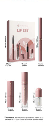 4pcs/10pcs/set Nude Lip Gloss Matte Velvet Lipstick Waterproof Long-lasting  Liquid Lipstick Women Moist Lip Tint