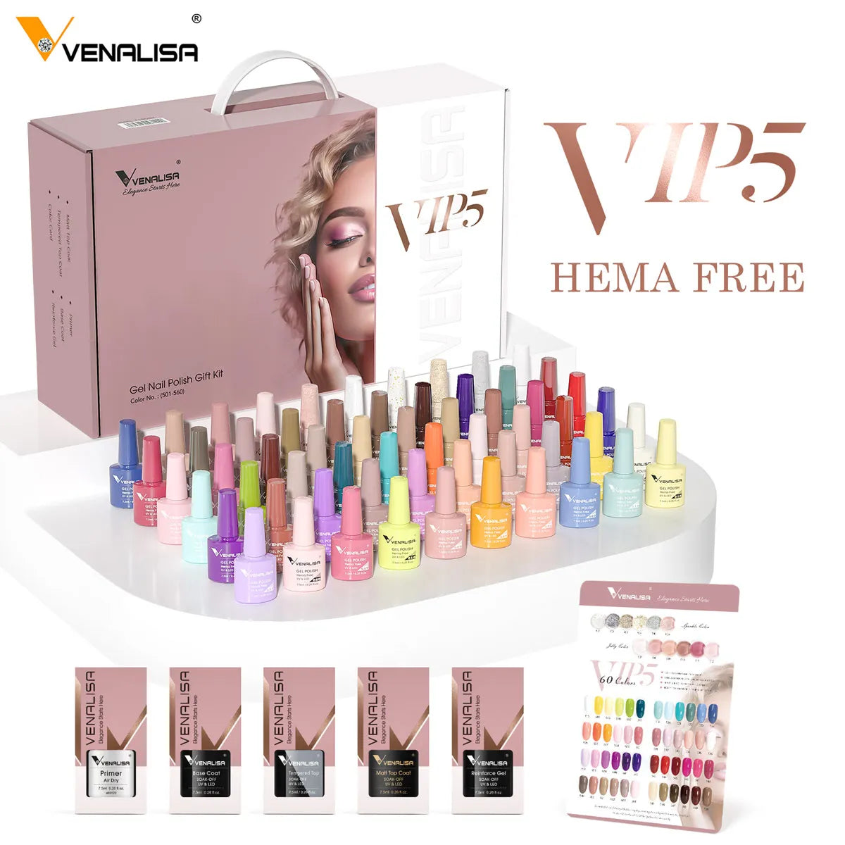 Venalisa HEMA TPO FREE Nail Gel Polish Glitter Gorgeous Full Coverage Soak Off UV LED French Nail Jelly Pink Nude Collection