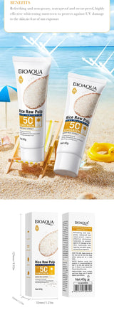 BIOAQUA Rice Raw Pulp Spf 50+ Sunscreen For Face Body Neck Back Protector Solar Blocker Brightening Facial Sun Cream Body Care