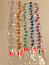 15-pack Hydra Tips Hydro Face Peel Tips Large Blue Clear Small Teal P/N 74111-15