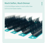 DIYDAY Ellipse Flat Eyelash Extensions 0.15 0.20 Super Softer Individual Flat Lashes Natural Look False Eyelashes for Makeup
