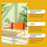 Persimmon Soap Bar for Body Odor Control, Handmade Persimmon Soap for Face and Body Wash, Gentle Smooth Deodorant Bath Soap 100g