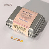 BLACKNANA Square Iron Box Single Color Blush Cream Low Saturation Gray Pink Long-lasting Makeup Tender Rouge