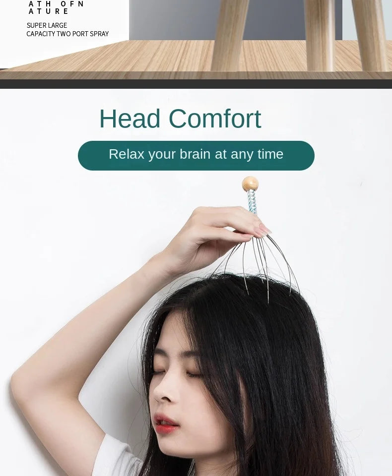 Octopus Head Massager Scalp Massager Relaxation Relief Body Massager Remove Muscle Tension Tiredness Metal Head Relax Massager