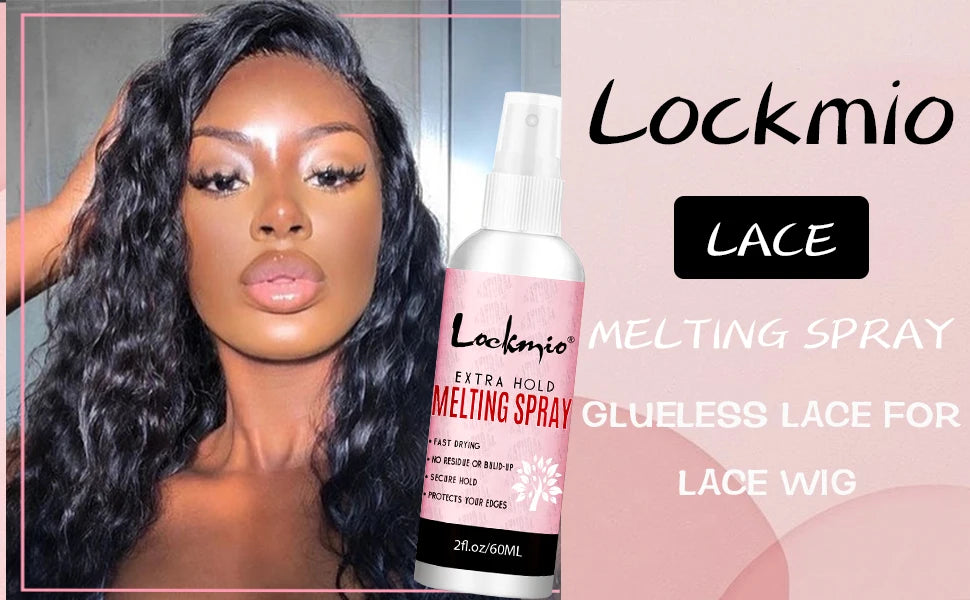 LOCKMIO 60ml Melting Spray Long Lasting Fast Drying Secure Hold Invisible Safety Ingredients Protect Scalp Skin Wig  Lace Front