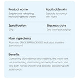 SADOER Aloe Hand Cream for Moisturizing Hydrating Hand Care 30g