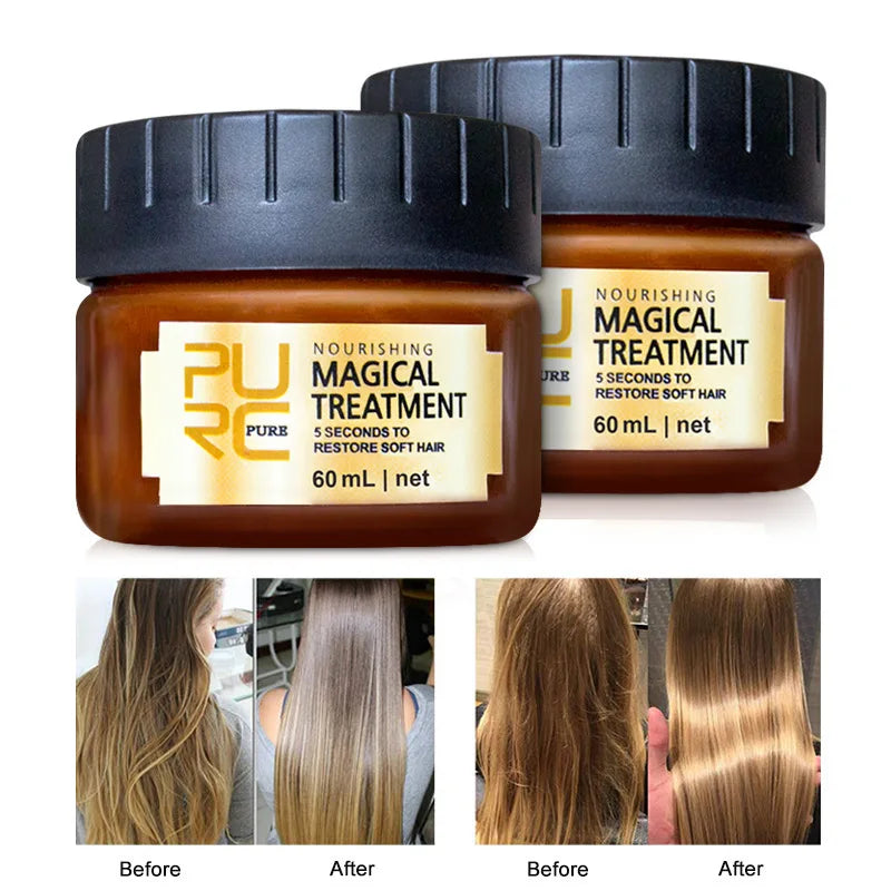 PURC No Steam Hair Mask Intensive Repair Dry Damaged Hair Smooth Silky Anti-Breakage Volumizing Hair Spa Treatment Conditioner