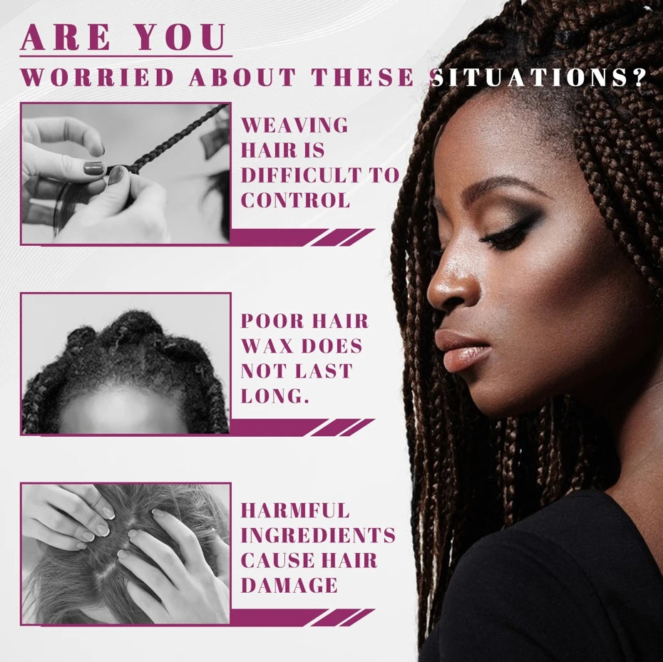 Styling Braiding Gel Wax Carbomer Long Lasting Strong Hold Pomade Anti-Frizz Smooth Hair Finishing Shaping Hair Edge Control