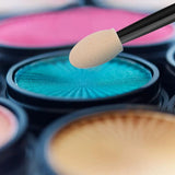 Cuttte 50/100PCS Disposable Dual Sides Eye Shadow Sponge Applicators with Container,  Length Eyeshadow Brushes Makeup Applicator