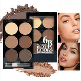 6-color Blush and Contouring All-in-one Palette Pearlescent Matte Powder Face Blusher Glitter Highlighter Blush Makeup Palette