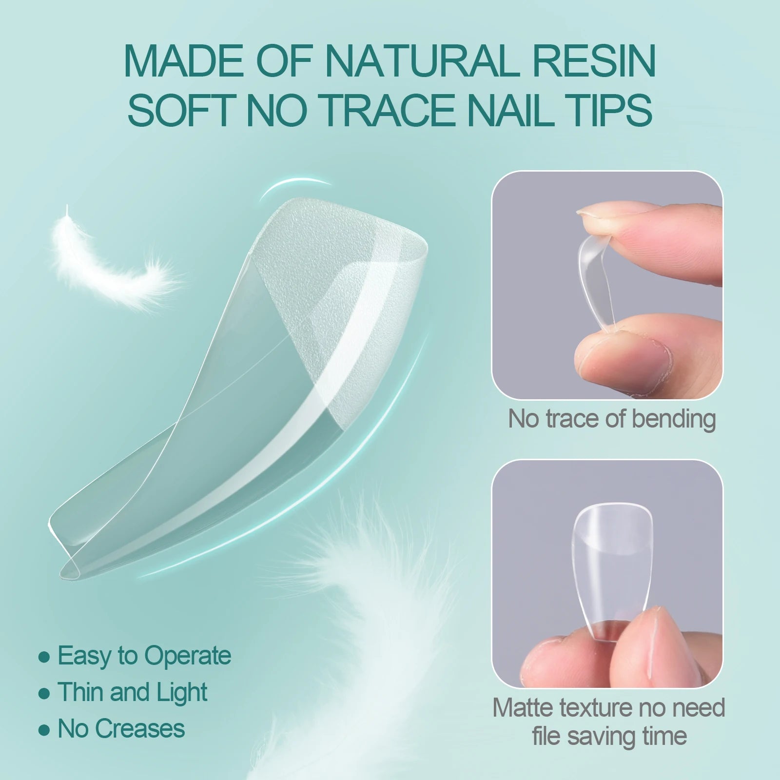 Nailpop Soft Gel Tips For Nails Acrylic Material Half Almond Artificial Nail Capsule Accessories Tool Art Salon 120pcs/box