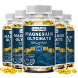 Alxfresh Magnesium Glycinate 500mg Capsule Zinc Vitamin D3 B6 for Muscle, Joint, Nerve Sleep Quality, Anxiety Stress Mood Health