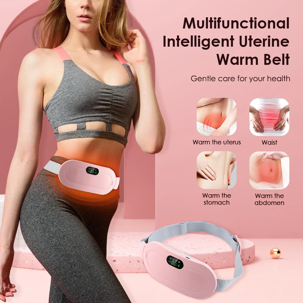 Women Menstrual Heating Pads Effective Hot Compress Period Relief Belt Rechargeable Heated Waist Massager Gifts for Female