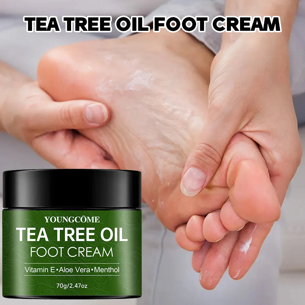Tea Tree Foot Cream for Heel Dry Skin Care Exfoliate Dead Skin Soften Hydrate Moisturize Smooth Rough Skin Daily Foot Care Lotio