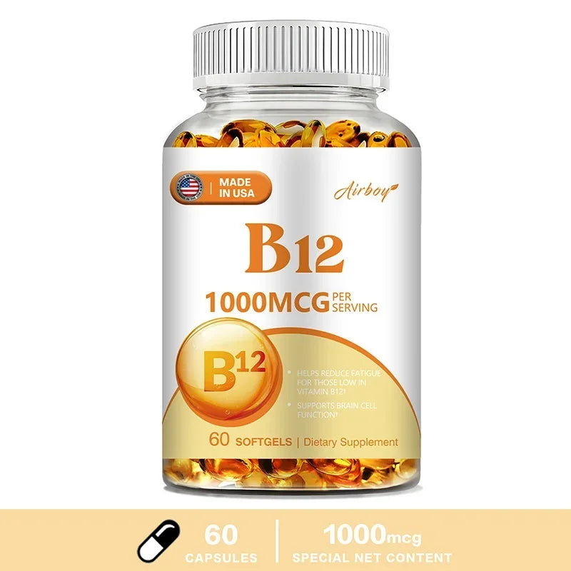 Vitamin B12 - for Mood, Brain, Nervous System, Energy, Metabolism, Relieve Fatigue, Heart Health
