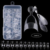 240pcs Half Cover Almond Pre-filed Nail Tips Half Matte XS Press on Fake Nail Extension for Small Tiny Nail Bed 12 Sizes in Box