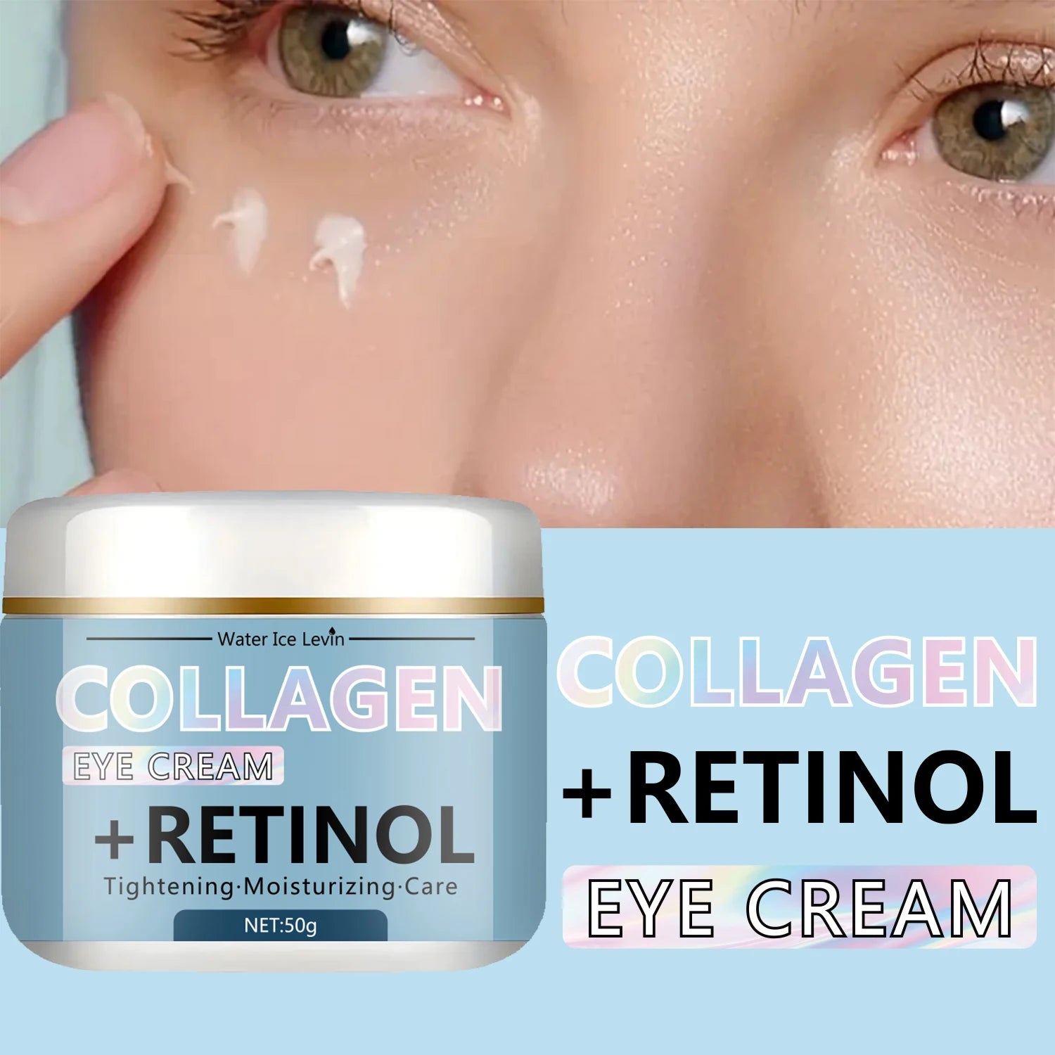 Water Ice Levin Collagen & Retinol Eye Cream: Ice Cream Texture for Deep Moisturizing, Tightening & Caring Easy to Absorb