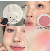 Monochrome Blush Palette Matte Peach Rouge Cute Bunny Rose Red Cheek Tint Blusher Powder Natural Face Contouring Shadow Makeup