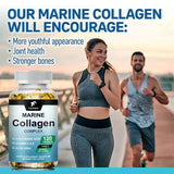 Premium Hydrolyzed Marine Collagen Supplement, with Hyaluronic Acid, Vitamin C & E, Promotes Glowing Skin, Hair & Nails Health