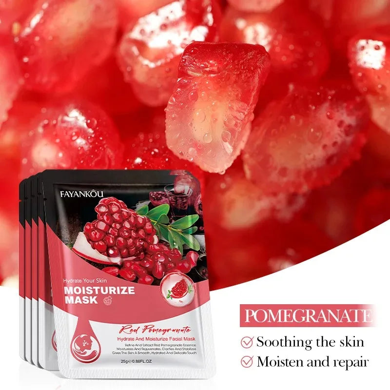 10Pcs Fruits Facial Masks for Face Skincare Moisturizing Brightening Hydrating Firmingface Mask Beauty Face Skin Care Products