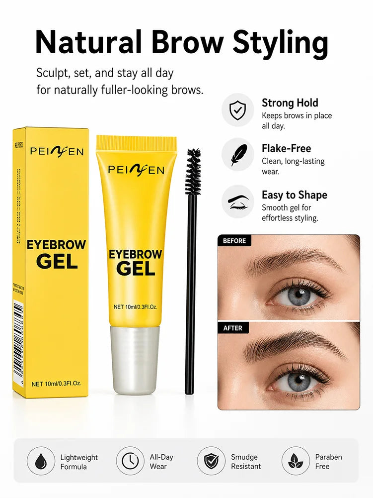 Clear Eyebrow Gel 3PCS Set, Strong Hold Waterproof Brow Shaping Gel, Natural Fuller Brows Makeup, Flake-Free Brow Lamination