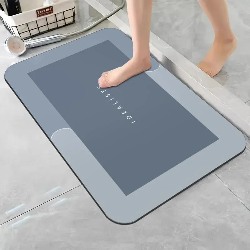 Diatomaceous Earth Bath Mat Super Absorbent Non Slip Fast Drying Soft Floor Mat for Shower Laundry Bedroom Kitchen RV Bathroom