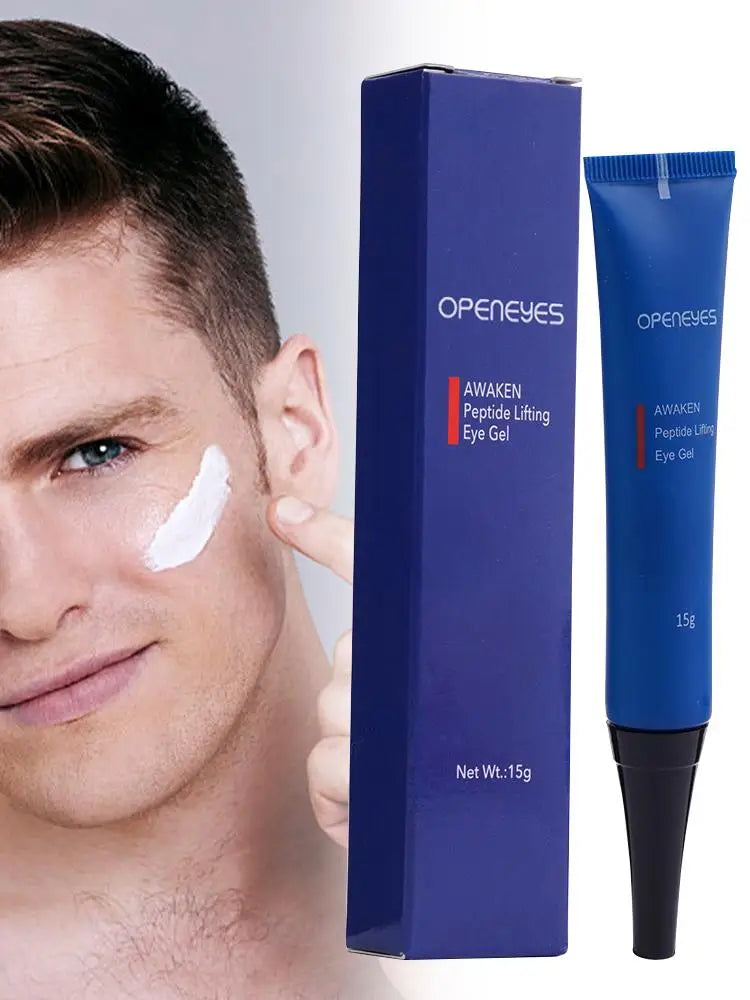 15g Openeyes Awaken Peptide Lifting Eye Gel Men Eye Cream Moisturizing Under Eye Cream Fade Dark Circles and Puffiness Fine Line