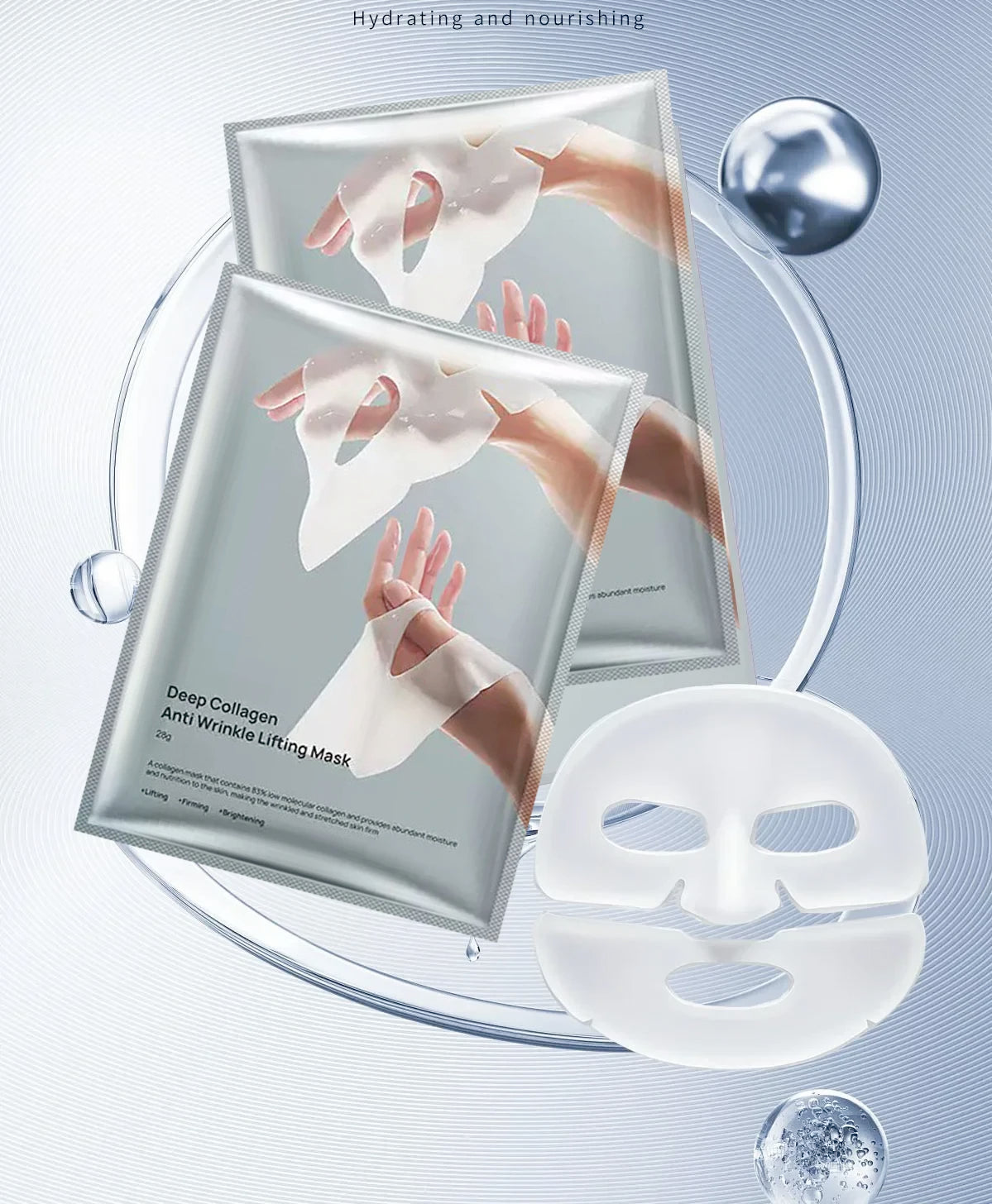Deep Collagen Anti Wrinkle Lifting Mask Collagen Face Mask Overnight, Deep Collagen Mask for Lifting Firming Moisturizing(5Pack)
