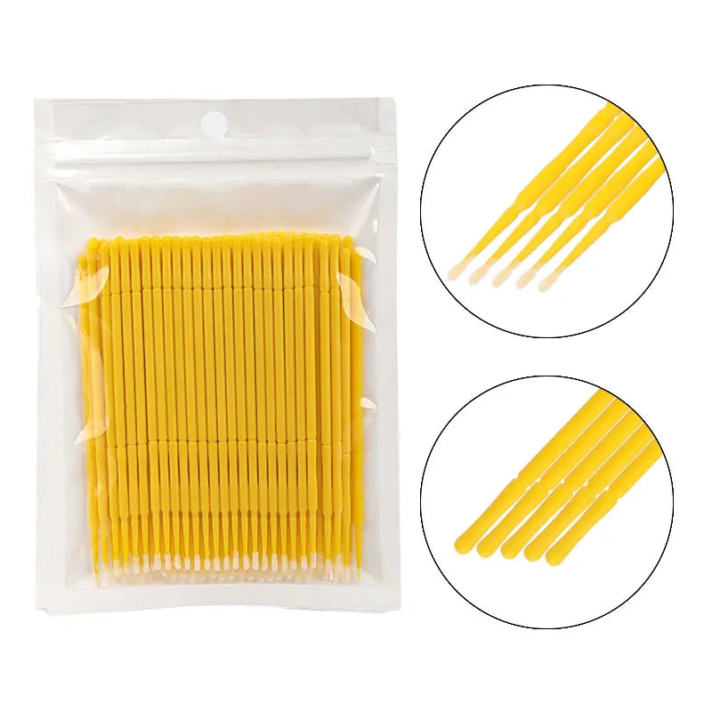 100PCS/Bag Bamboo Eyelash Extension Cleaning Swabs Lash Lift Glue Remover Applicators Microblade Makeup Micro Brushes Tools