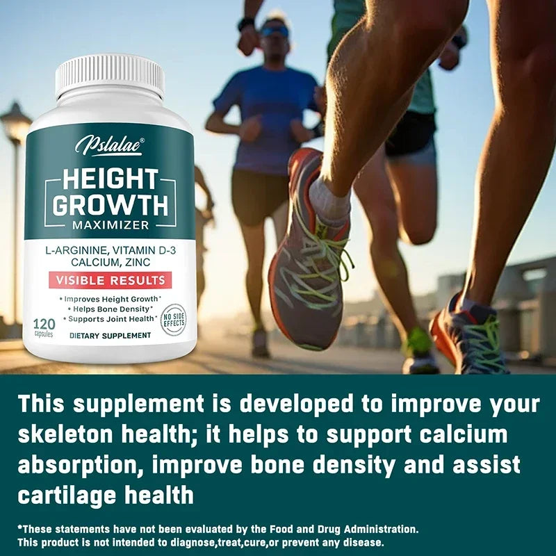 Height Growth Supplement With Vitamins and Calcium Zinc Improves Bone Strength Natural Promotes Growth Improve Immunity, Vegan