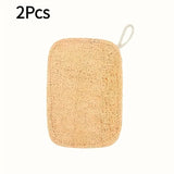 6pcs Natural Loofah Exfoliating Sponges - Gentle Body Scrubber for Shower & Bath, Bamboo Fiber Cleaning Pads 2042