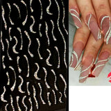 Adhesive stickers with European and American style cross snake black and white wave dot hot silver line letter nail stickers