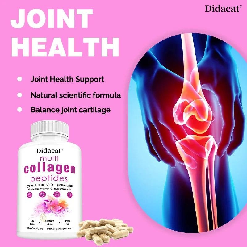 Multi-collagen Peptides - Anti-aging, Brightening Skin Tone, Firming Skin, Hair, Nail, Skin, and Joint Health Supplements