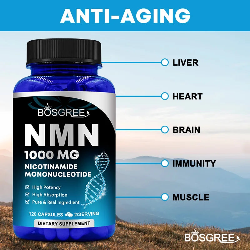 NMN Supplements-for Improving Nad Levels,Cell Repair&Growth,Immunity,Energy,Muscle& Healthy Aging,Increases Skin Elasticity