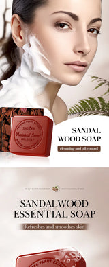 Sandalwood Handmade Soap for Women Deep Cleansing Body Whitening Essential Oil Shaving Soap Skin Lightening Foam Cleaner