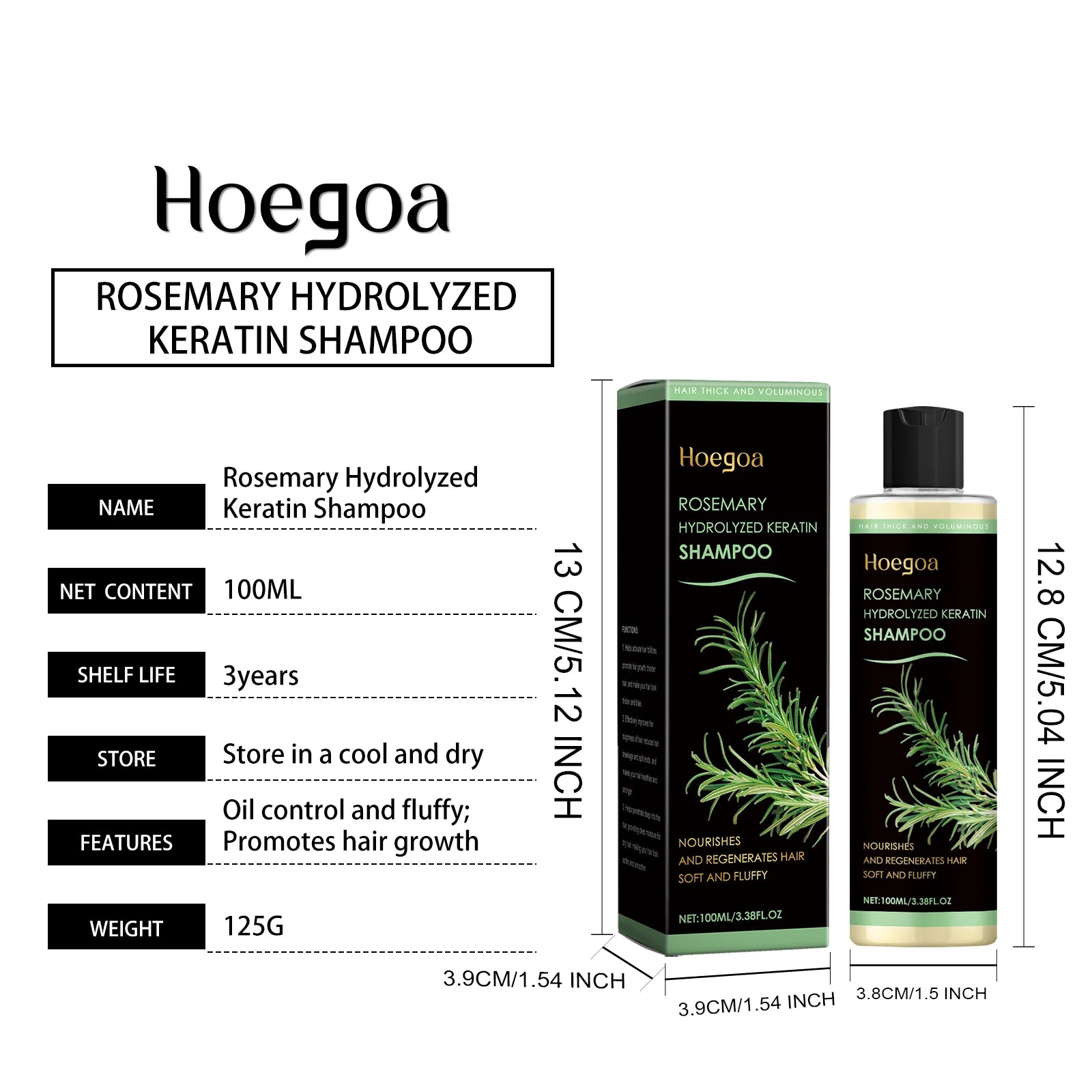 Rosemary Natural Shampoo Thickening & Strengthening Deep Nourishing Scalp Care Moisturizing Shampoo for Dry Damaged Hair Hair Home Use
