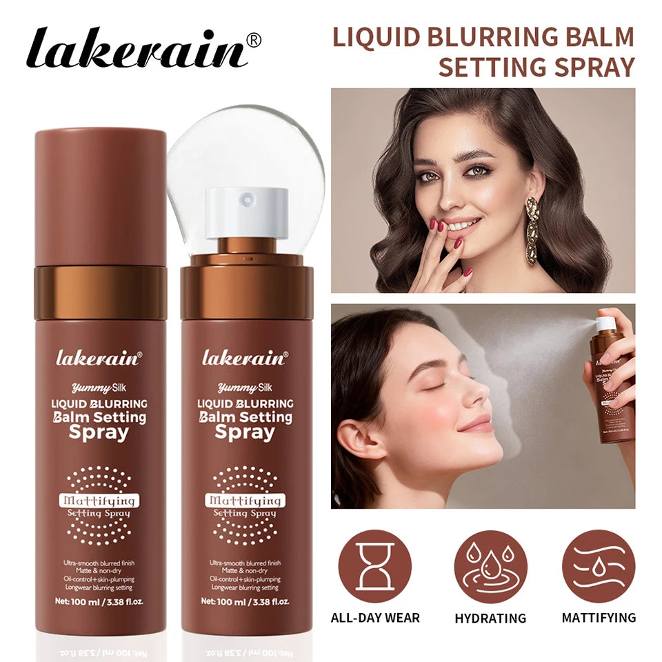 Makeup Fixer Spray Long-Lasting Oil Control Natural Matte Non Drying Weightless Makeup Liquid Blurring Balm Setting Spray