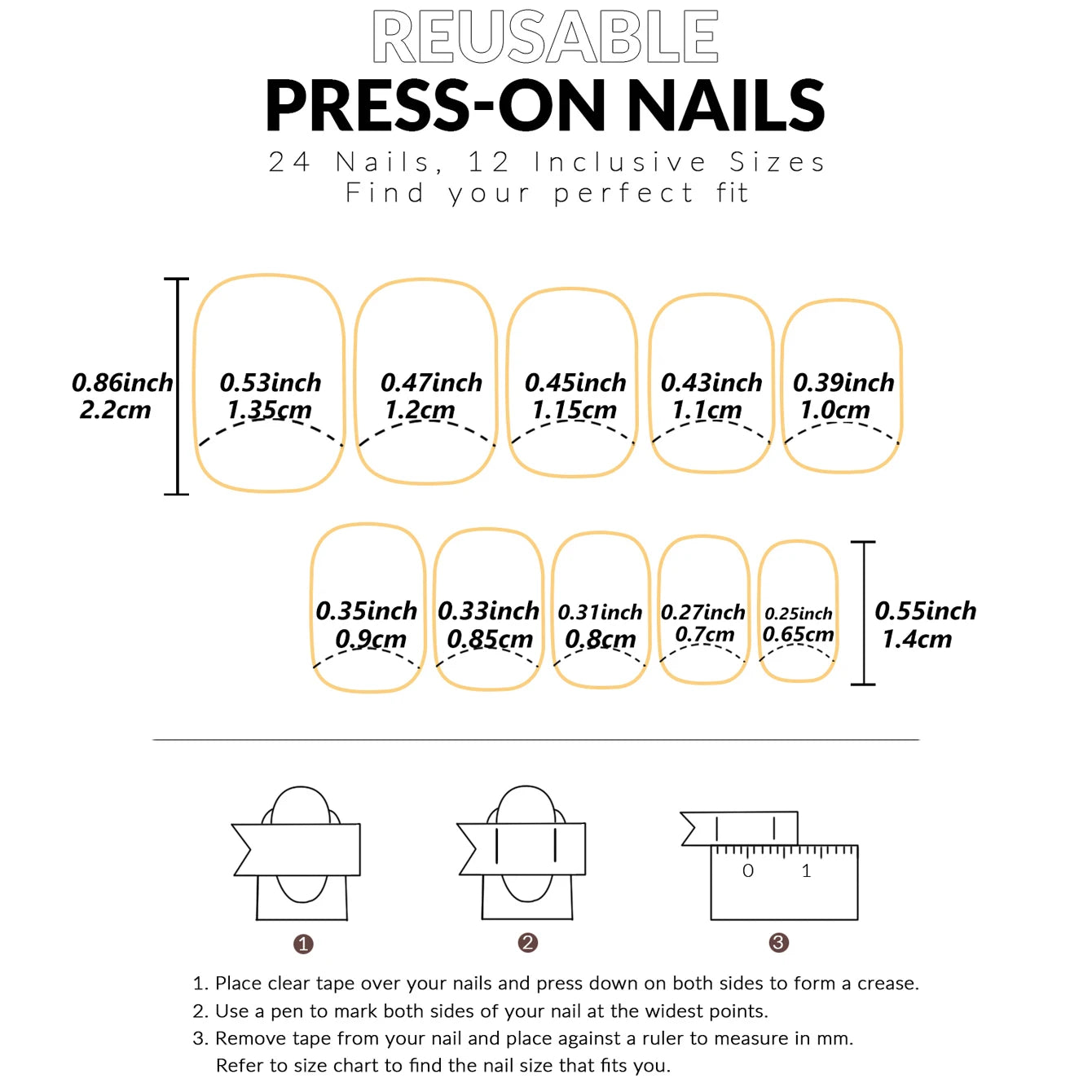 24 PCs Short French Gradient Love Nails with 1 Jelly Gel and 1 Nail File-For Girl Mother Women Gift