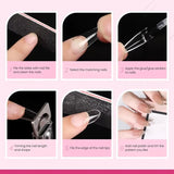 120PCS Short Nail Tips,Short Soft Gel Stiletto Nail Tips Half Cover False Nail Almond Artificial False Nail For DIY Nail Salon