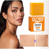 100g Orange Enzymes Mild Exfoliating Brightening Soap Bar,Face Body Gentle Cleansing Hydrating Moisturizing,Smooth Tender Skin