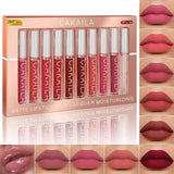 4pcs/10pcs/set Nude Lip Gloss Matte Velvet Lipstick Waterproof Long-lasting  Liquid Lipstick Women Moist Lip Tint