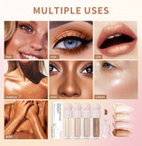 4Color Face Liquid Highlighter Bronzer Contouring Highlight Fluid Makeup Face Shimmer Shine High Lighter Iluminador Maquillaje