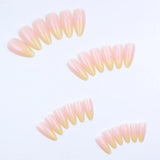 24PCS Almond Press on Nails Medium Fake Nails with Pink Bow Designs Glue on Nails Glossy Acrylic False Nails As Women Girls Fift