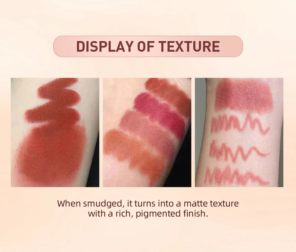 QIBEST 12 Colors Lip Makeup Nude Lipstick Pencil Waterproof Long Lasting Sexy Red Lip Stick Matte Lip Liner Pen Lipstick