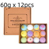 12pcs 20g/60g Bath Gift Natural Mini Handmade Bathing Foot Spa Bomb Rich Essential Oils Moisturizing Dry Skin Relaxing Scent